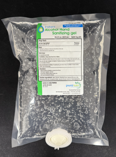 PS GEL HAND SANITIZER  8/1L  62% ALCOHOL, OCEAN BREEZE,